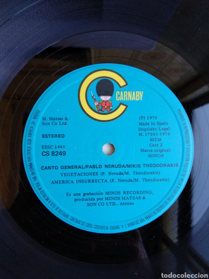 Discos de vinilo: *MIKIS THEODORAKIS, PABLO NERUDA, CARNABY, 1976. A1 - Foto 5