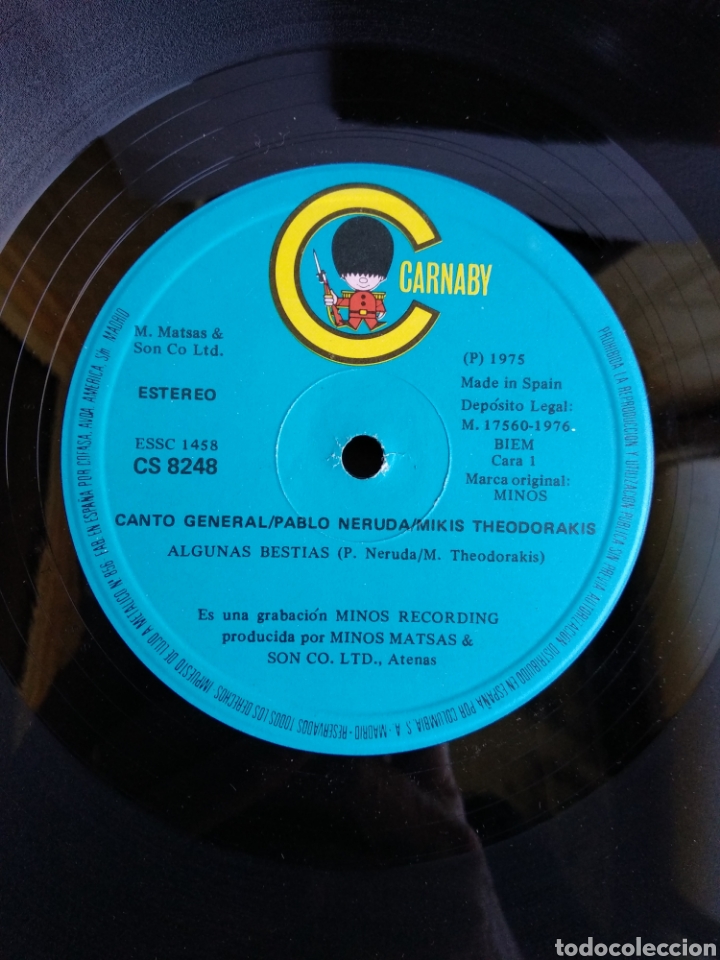 Discos de vinilo: *MIKIS THEODORAKIS, PABLO NERUDA, CARNABY, 1976. A1 - Foto 6