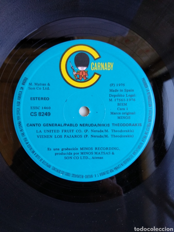 Discos de vinilo: *MIKIS THEODORAKIS, PABLO NERUDA, CARNABY, 1976. A1 - Foto 7