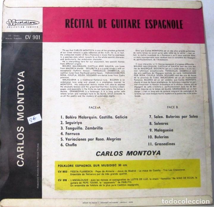 Discos de vinilo: CARLOS MONTOYA - RECITAL - LP - Foto 2