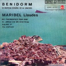 Discos de vinilo: MARIBEL LLAUDÉS (KARINA) - III FESTIVAL DE BENIDORM - TÚ, CUPIDO; SALDO 0 + 2 - RCA LPC-3117 - 1961. Lote 307170053