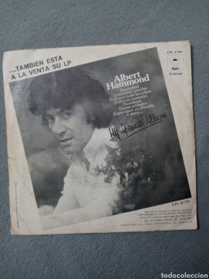 Discos de vinilo: Albert Hammond-ansiedad..disco vinilo single - Foto 2