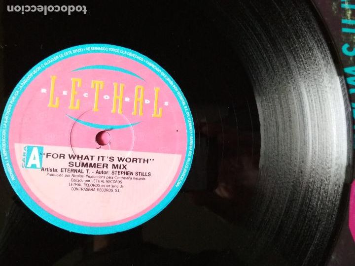 Discos de vinilo: Eternal T. &ndash; For What Its Worth,1994 - Foto 2