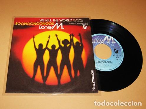 Discos de vinilo: BONEY M. - WE KILL THE WORLD / BOONOONOONOOS - SINGLE - 1981 - Foto 1