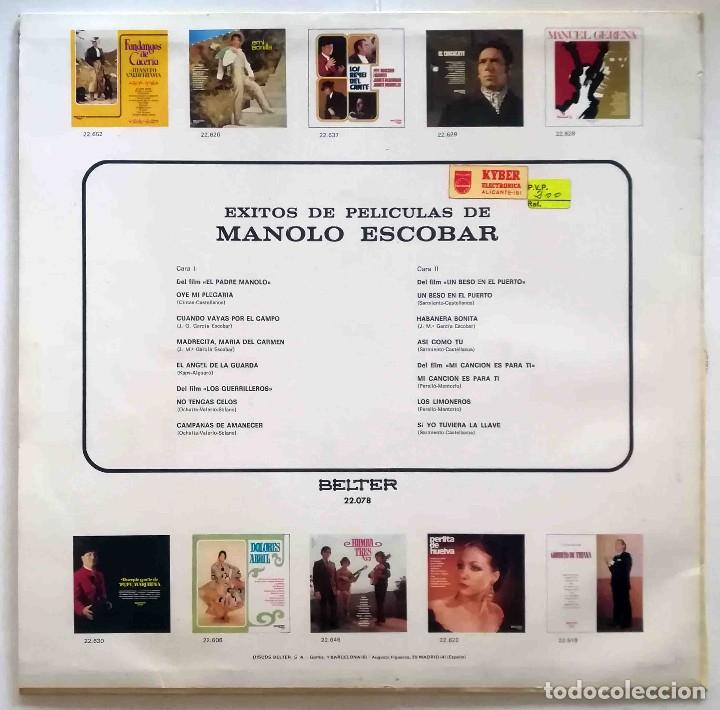 Discos de vinilo: Manolo Escobar - &Eacute;xitos de pel&iacute;culas - Belter 1967 - Foto 2
