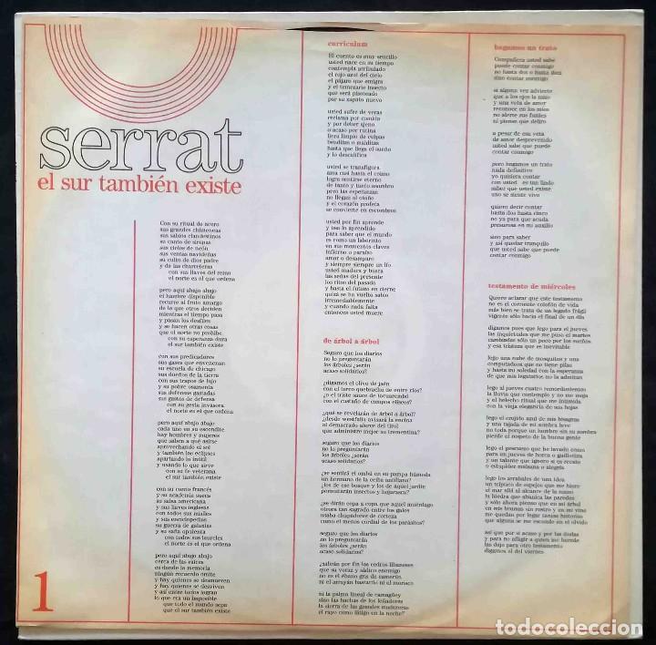 Discos de vinilo: LP Serrat - El Sur tambi&eacute;n existe - Ariola 1985 - Foto 3