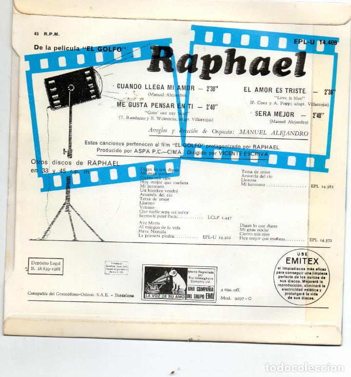 Discos de vinilo: RAPHAEL - CUANDO LLEGA MI AMOR + 3.EP.S - 1968 - Foto 2