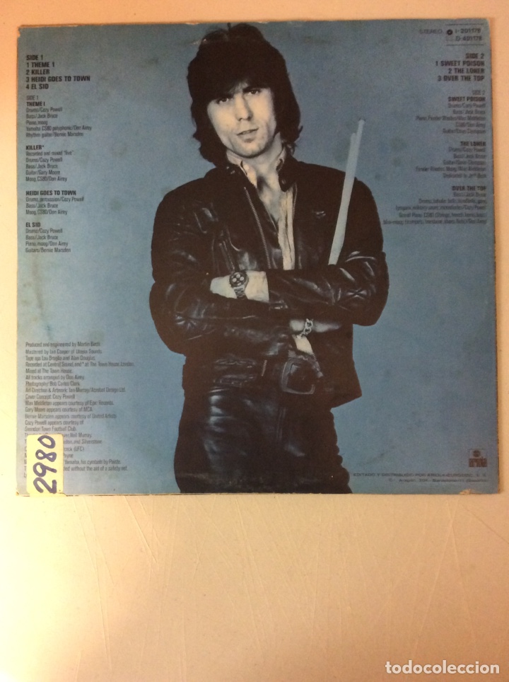 Discos de vinilo: Cozy Powell. Over the top. - Foto 2