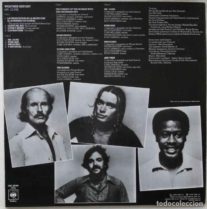 Discos de vinilo: Weather Report, Mr. Gone, CBS 32790 - Foto 2