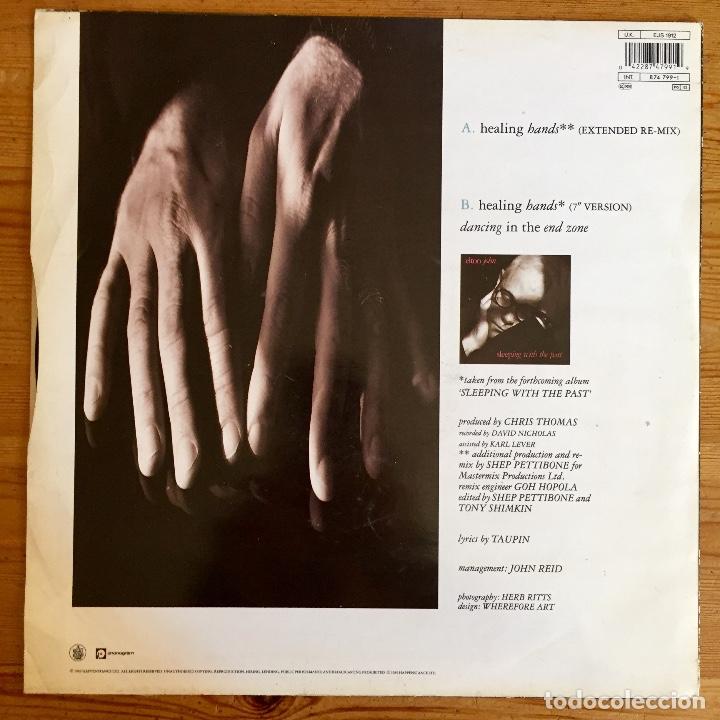 Discos de vinilo: ELTON JOHN : HEALING HANDS [ROCKET - UK 1989] 12&rdquo; - Foto 2