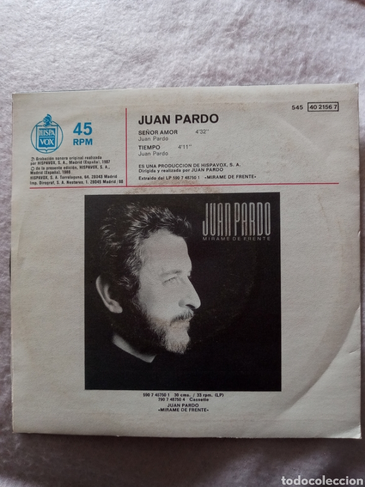 Discos de vinilo: Juan Pardo-se&ntilde;or amor..disco vinilo single - Foto 2