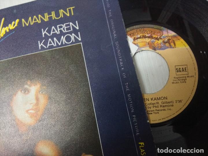 Discos de vinilo: KAREN KAMON/MANHUNT/TEMA DE LA PELICULA FLASHDANCE/SINGLE. - Foto 2