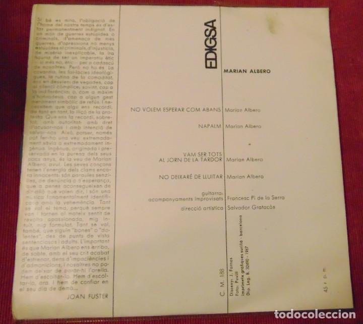 Discos de vinilo: Marian Albero &ndash; No Volem Esperar Com Abans + 3 - EP 1967 - Foto 2