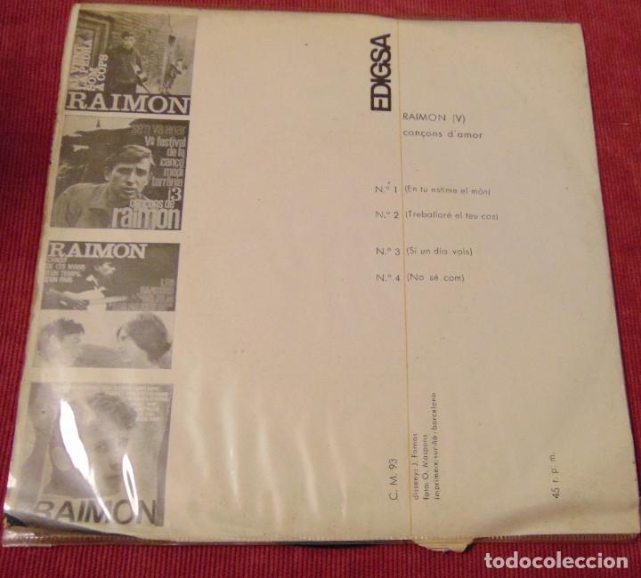 Discos de vinilo: Raimon &ndash; (V) Can&ccedil;ons DAmor - EP 1965 - Foto 2