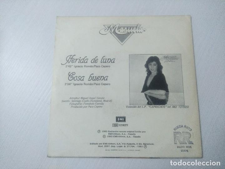 Discos de vinilo: MANUELA/HERIDA DE LUNA/SINGLE PROMOCIONAL. - Foto 3