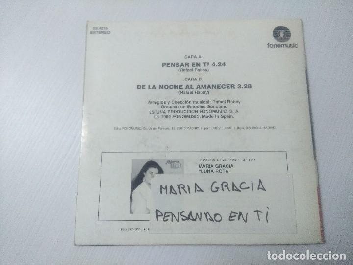 Discos de vinilo: MARIA GRACIA/PENSAR EN TI/SINGLE. - Foto 3