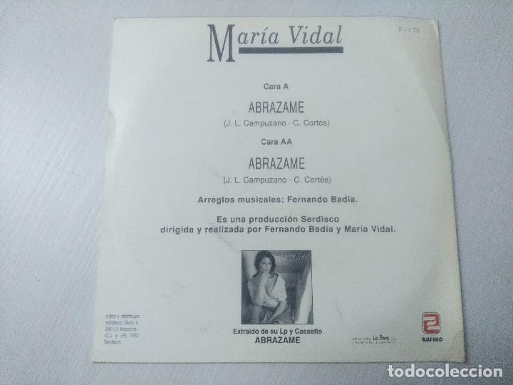 Discos de vinilo: MARIA VIDAL/ABRAZAME/SINGLE PROMOCIONAL. - Foto 3