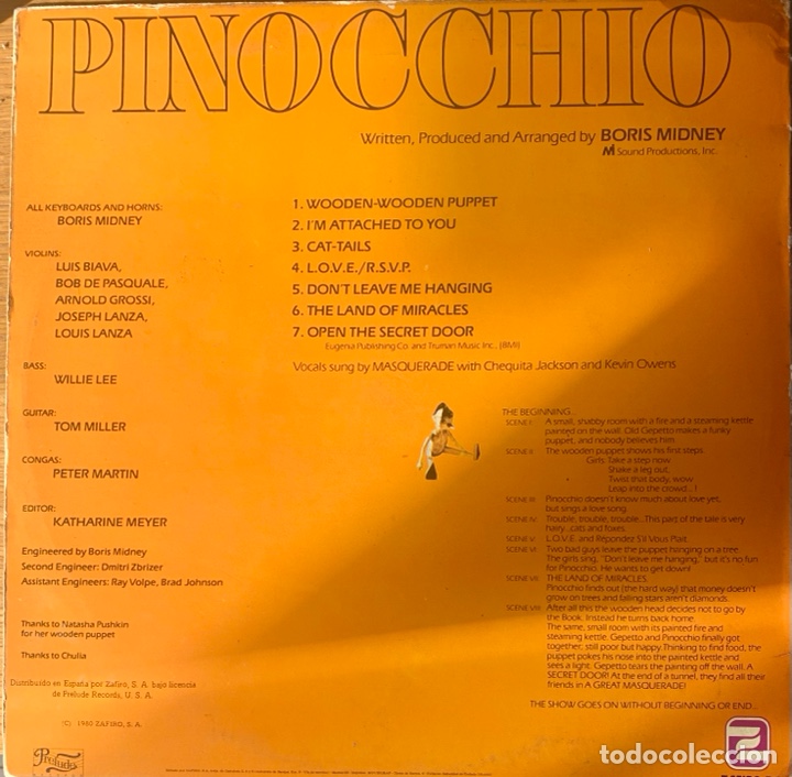 Discos de vinilo: MASQUERADE Pinocchio - Foto 2