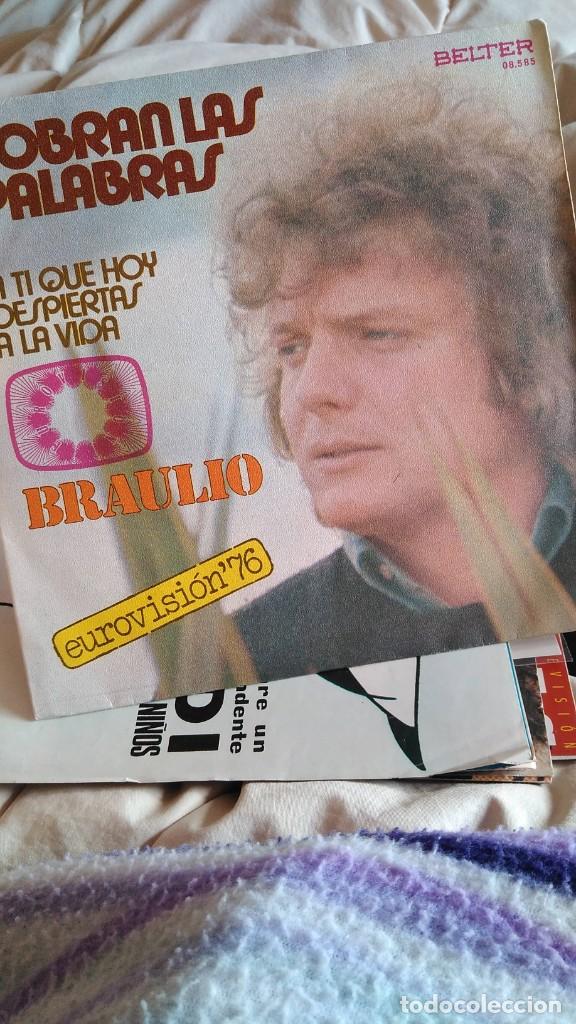 Discos de vinilo: DISCO SINGLE EUROVISI&Oacute;N BRAULIO CON SOBRAN LAS PALABRAS A&Ntilde;O 976