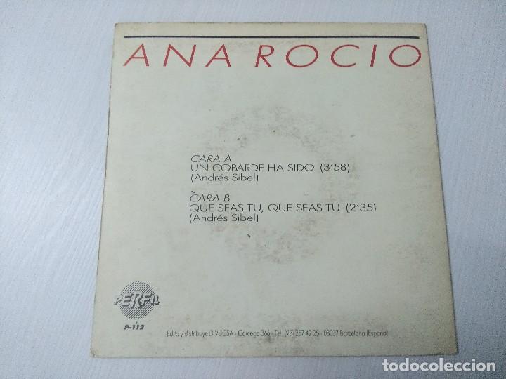 Discos de vinilo: ANA ROCIO/UN COBARDE HA SIDO/SINGLE. - Foto 3