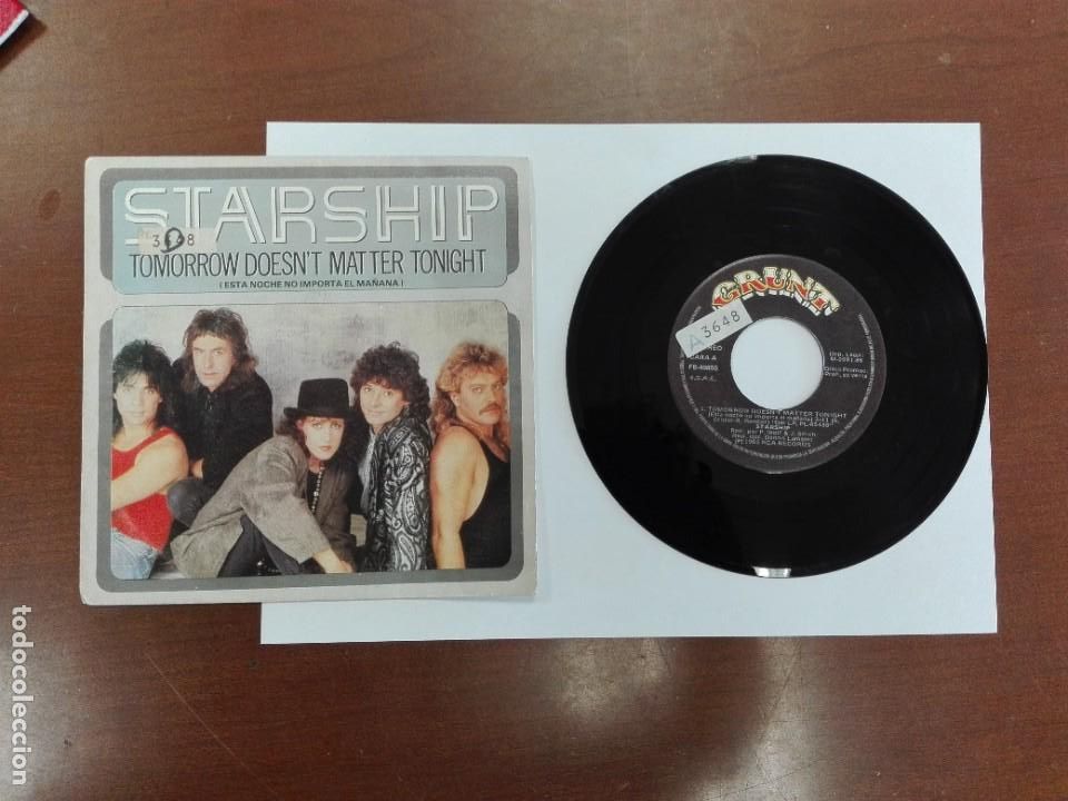 Discos de vinilo: DISCO VINILO SINGLE - STARSHIP - TOMORROW DOESN&acute;T MATTER TONIGHT - Foto 1