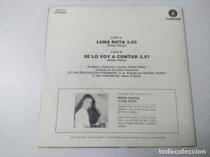 Discos de vinilo: MARIA GRACIA/LUNA ROTA/SINGLE. - Foto 3