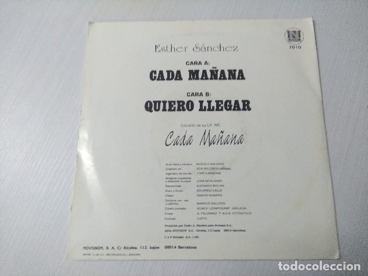 Discos de vinilo: ESTHER SANCHEZ/CADA MA&Ntilde;ANA/SINGLE PROMOCIONAL. - Foto 3
