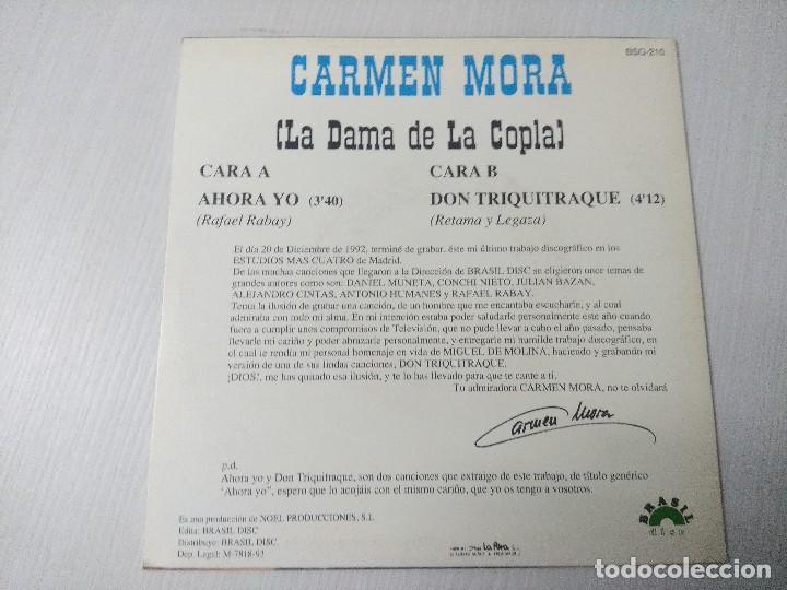 Discos de vinilo: CARMEN MORA/AHORA YO/SINGLE PROMOCIONAL. - Foto 3