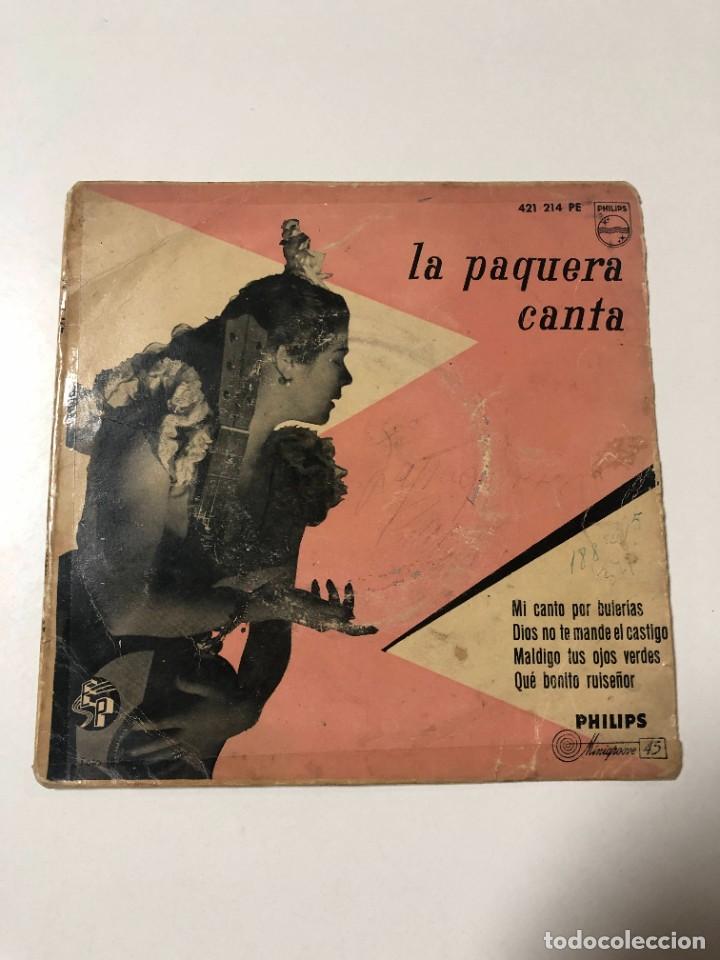 Discos de vinilo: DISCO VINILO 7&rdquo;. LA PAQUERA CANTA. PHILIPS. 1958