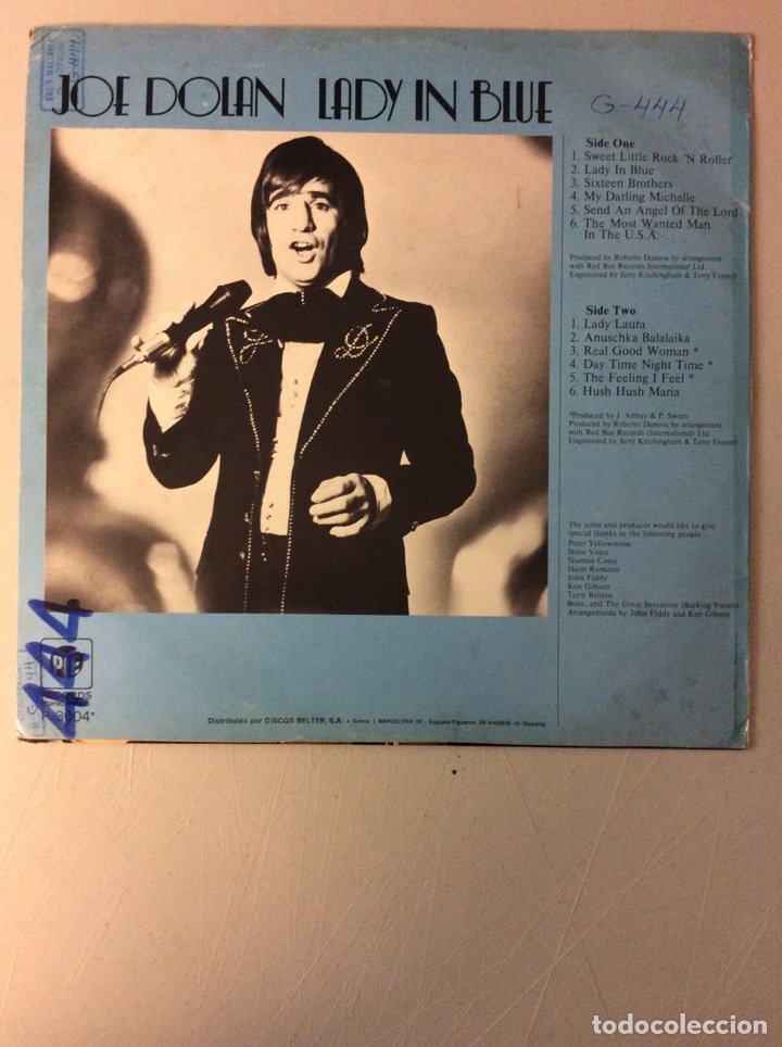 Discos de vinilo: Joe Dolan. Lady in blue. - Foto 2
