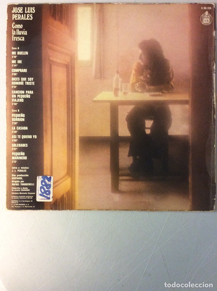 Discos de vinilo: Jose Luis Perales. Como la lluvia fresca. - Foto 2