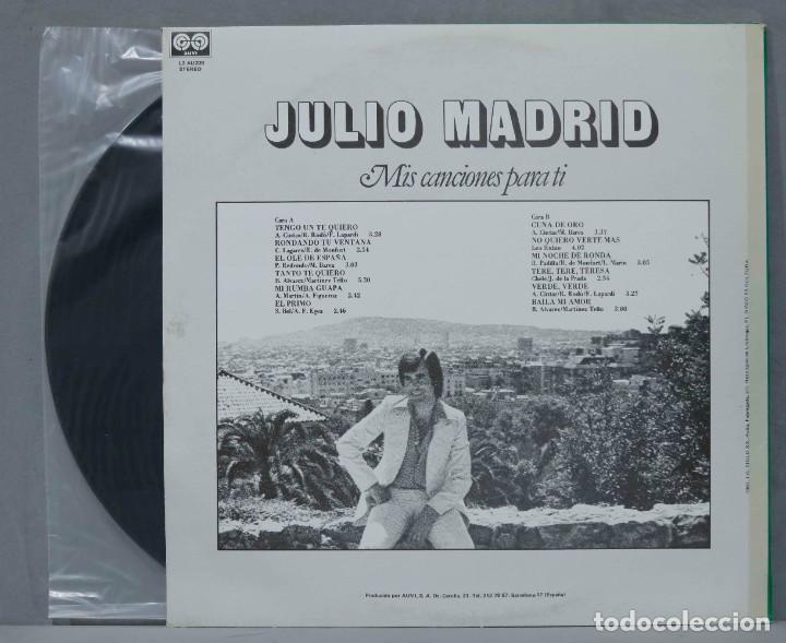 Discos de vinilo: LP. JULIO MADRID. MIS CANCIONES PARA TI - Foto 2