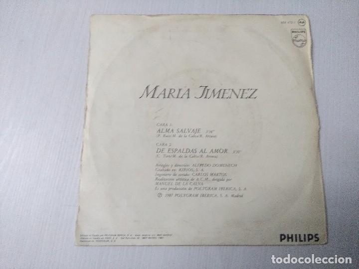 Discos de vinilo: MARIA JIMENEZ/ALMA SALVAJE/SINGLE. - Foto 3