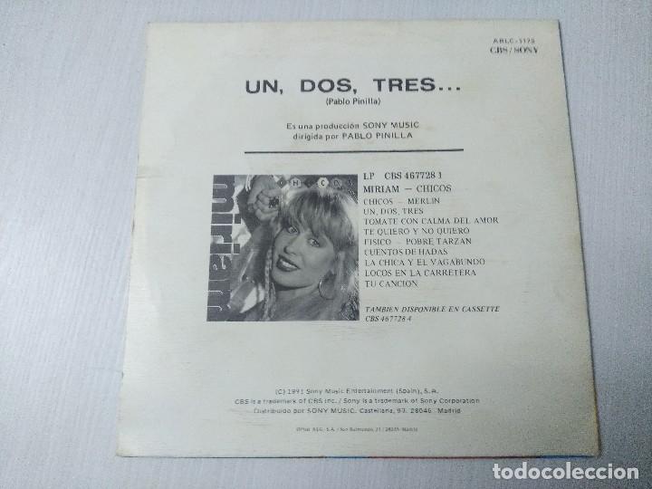 Discos de vinilo: MIRIAM/UN,DOS,TRES/SINGLE PROMOCIONAL. - Foto 3
