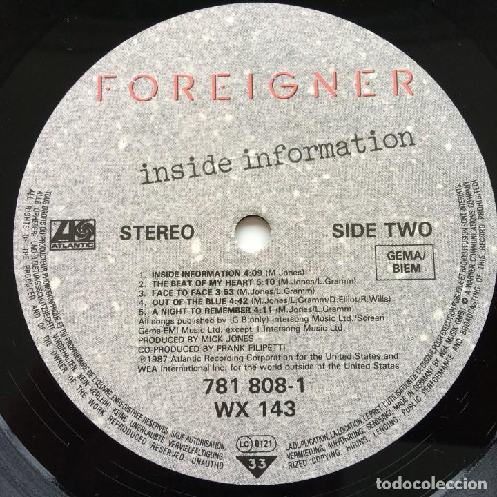 Discos de vinilo: Foreigner &lrm;&ndash; Inside Information , UK & Europe 1987 Atlantic* - Foto 6