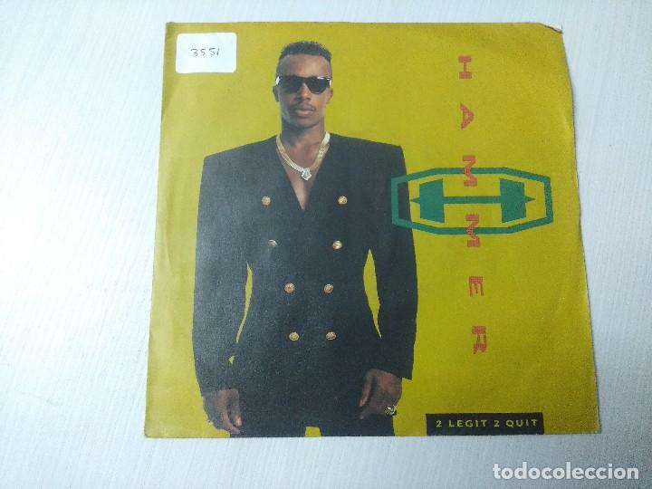 Discos de vinilo: M.C. HAMMER/2 LEGIT 2 QUIT/SINGLE. - Foto 1