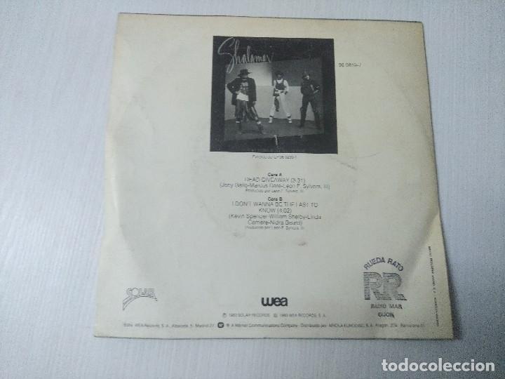 Discos de vinilo: SHALAMAR/DEAD GIVEAWAY/SINGLE. - Foto 3