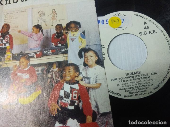 Discos de vinilo: NUMARX/GIRL YOU KNOW ITS TRUE/SINGLE. - Foto 2