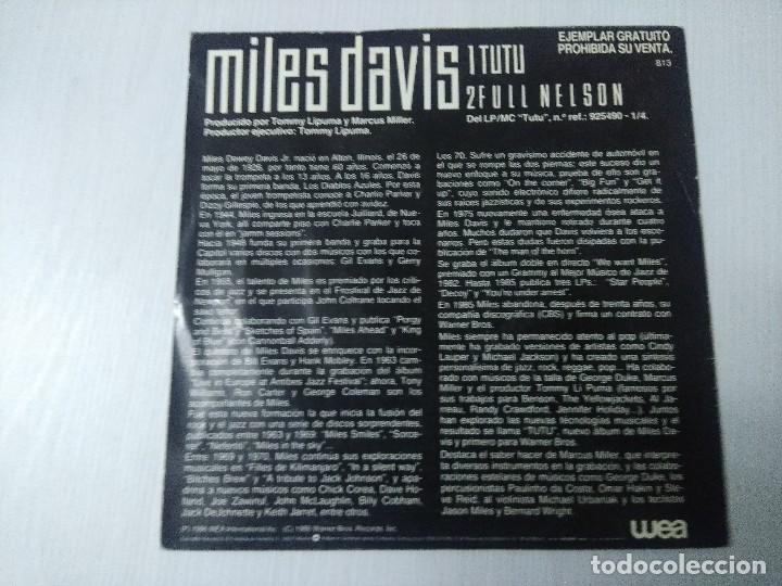 Discos de vinilo: MILES DAVIS/TUTU/SINGLE PROMOCIONAL. - Foto 3
