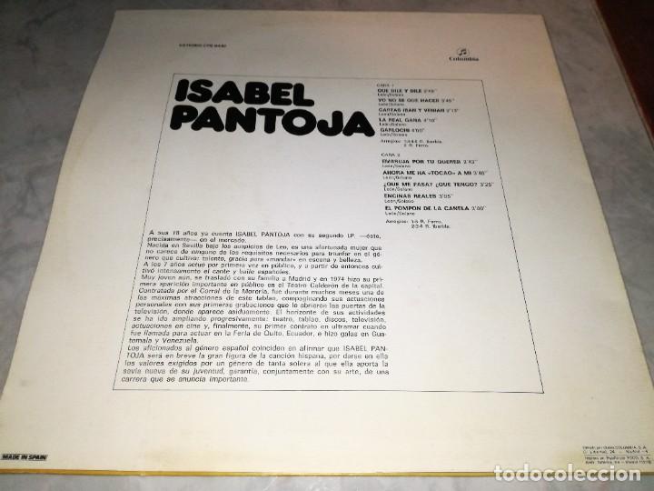 Discos de vinilo: ISABEL PANTOJA-ORIGINAL A&Ntilde;O 1975 - Foto 2
