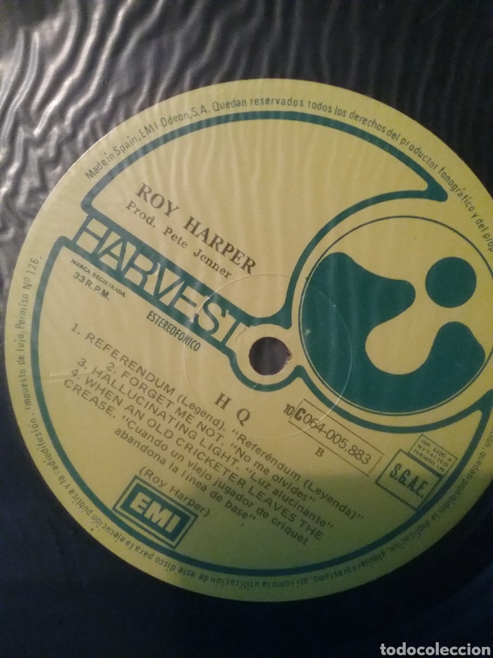 Discos de vinilo: ROY HARPER Harvest 1979 .Copia Spain Emi Odeon. 1979 - Foto 5