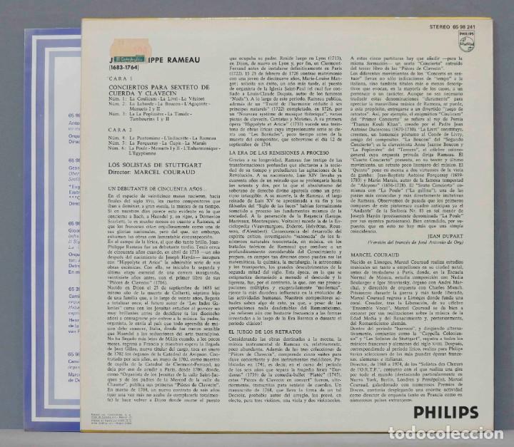 Discos de vinilo: LP. Couraud. SEIS CONCIERTOS PARA SEXTETO. RAMEAU - Foto 2