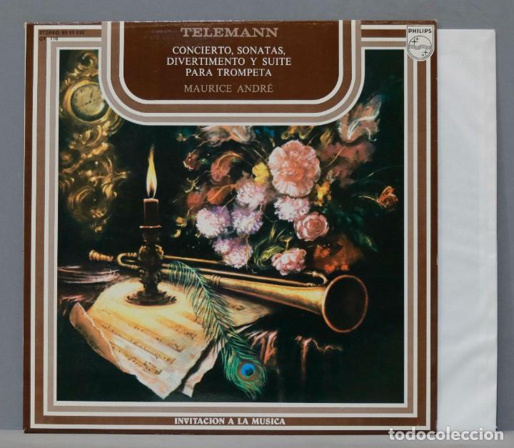Discos de vinilo: LP. Andr&eacute;. Telemann. CONCIERTO SONATAS DIVERTIMENTO Y SUITE PARA TROMPETA