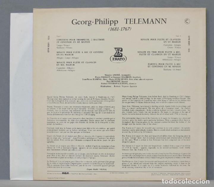 Discos de vinilo: LP. Concertos Et Sonates. TELEMANN. ANDRE - Foto 2