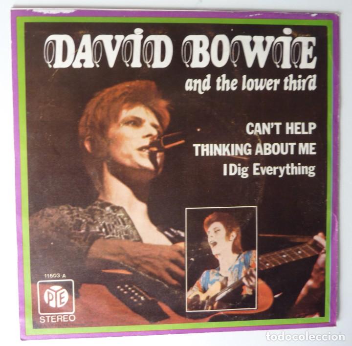 Discos de vinilo: DAVID BOWIE AND THE LOWER THIRD // CANT HELP THINKING ABOUT ME+1 // 1972 // SINGLE - Foto 2