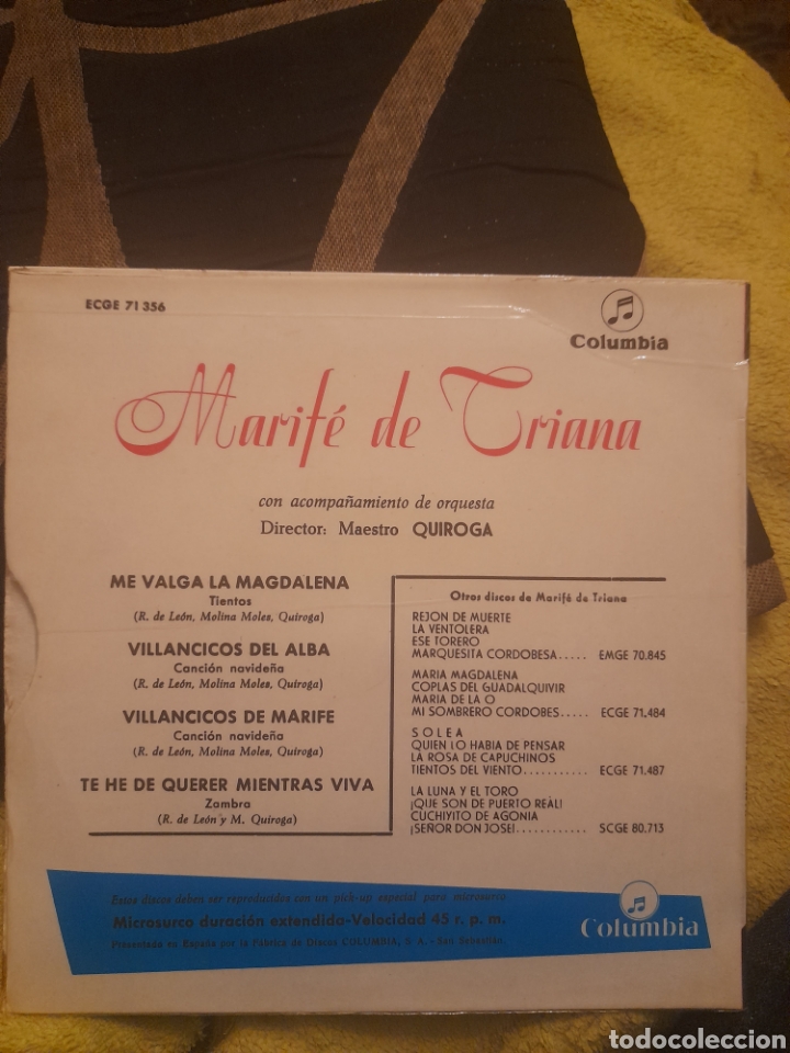 Discos de vinilo: Vinilo de Marife de Triana, como nuevo - Foto 2