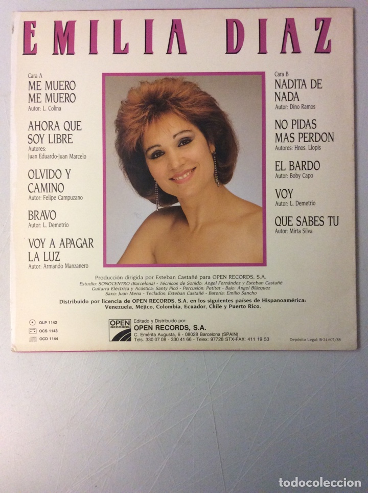 Discos de vinilo: Emilia Diaz. Boleros - Foto 2