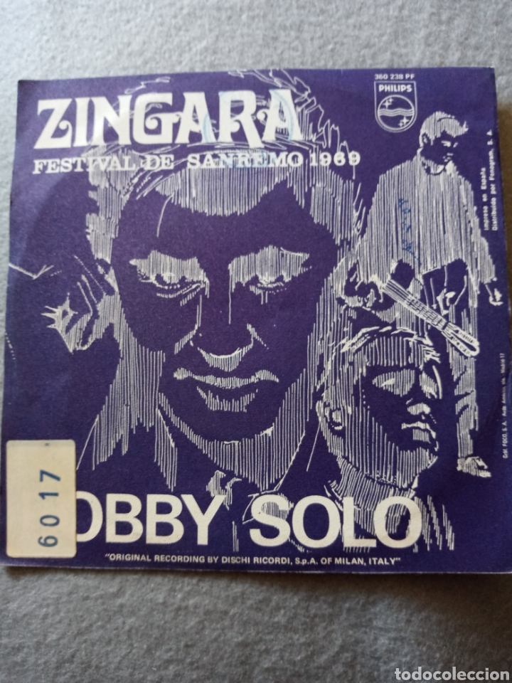 Discos de vinilo: Bobby Solo-zingara..disco vinilo single - Foto 2