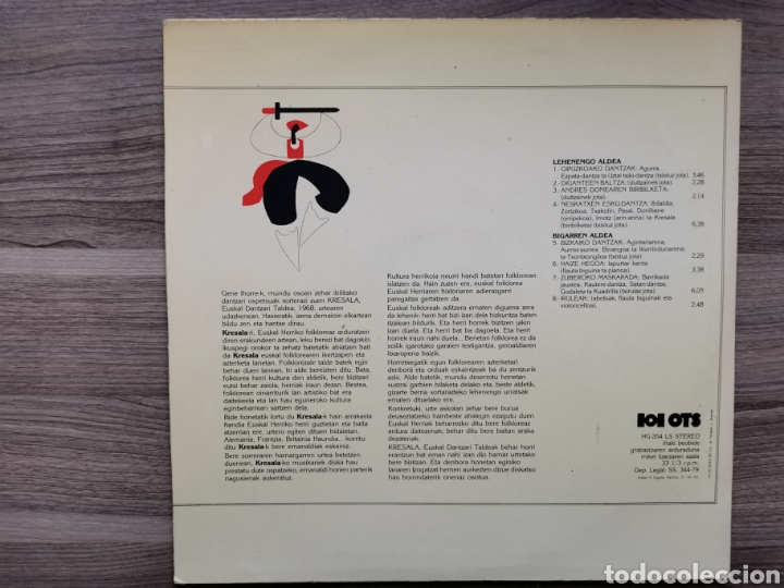 Discos de vinilo: KRESALA - Euskal Dantzari Taldea - Euskal Doinu Sorta - 1979 - Foto 2