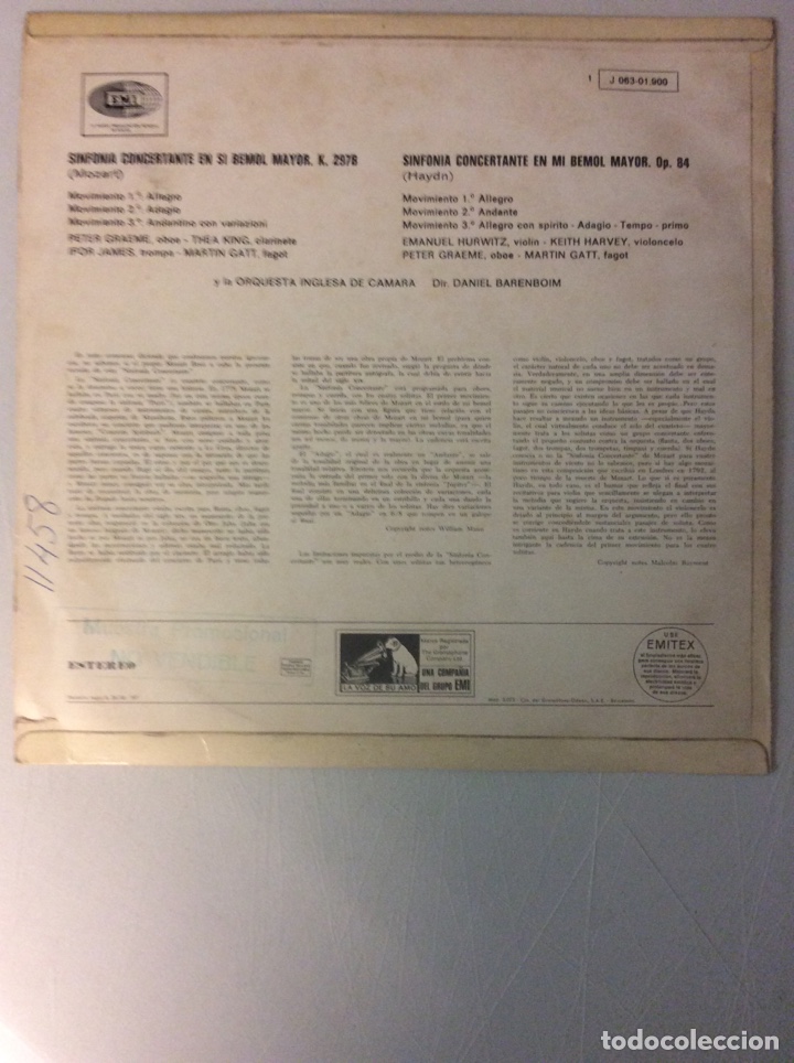 Discos de vinilo: Mozart. Hayd&eacute;. Daniel Barenboim. - Foto 2
